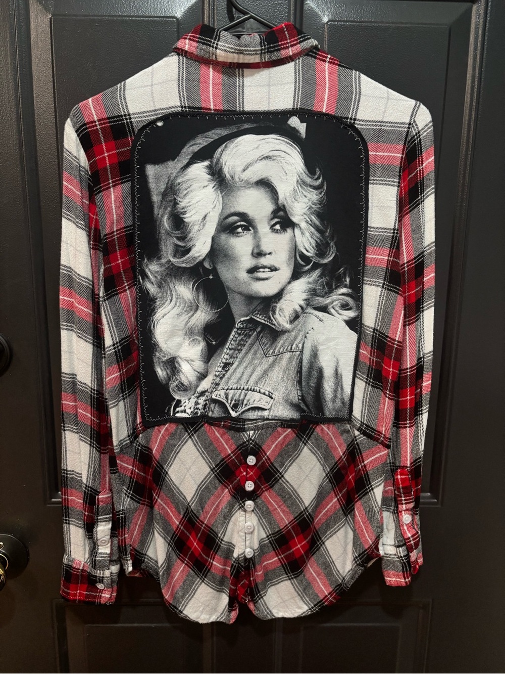 Dolly Parton Upcycled Flannal